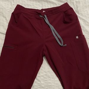 Medium Figs Yola Skinny Scrub Pants Burgandy